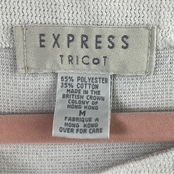 Express Tricot Cardigan Women's Medium Button Up Long Sleeve White Vintage - Picture 4 of 7